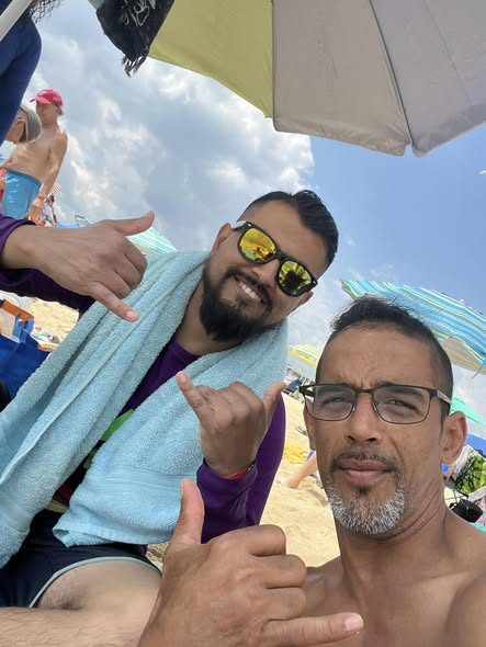 Club members on the sand at 7th Avenue, Belmar, July 2024